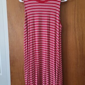 Time and Tru Red and White Striped Top